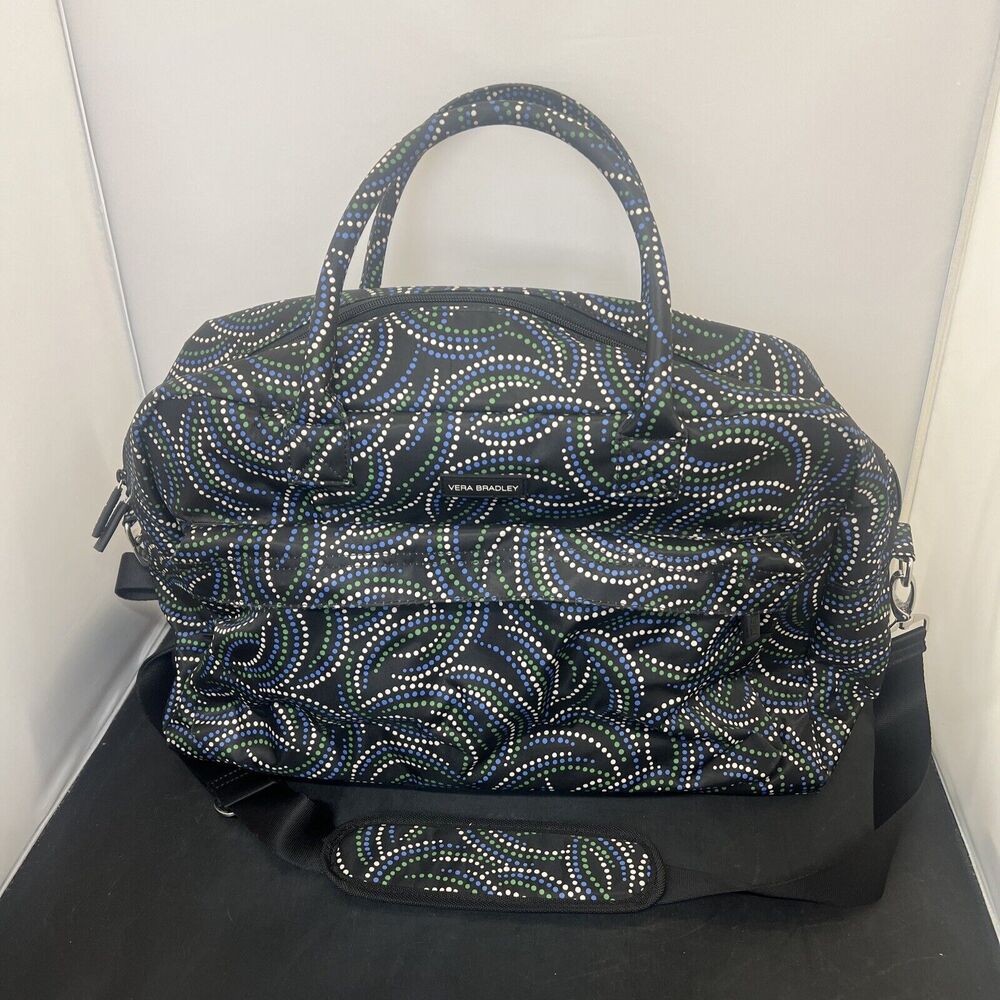 Vera Bradley Perfect Companion Travel Tote Bag Weekender Case Black FS Charity